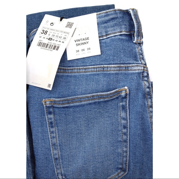 Zara NWT High Rise Vintage Skinny Ankle Length Sizes 00, 2 Available - Picture 12 of 12